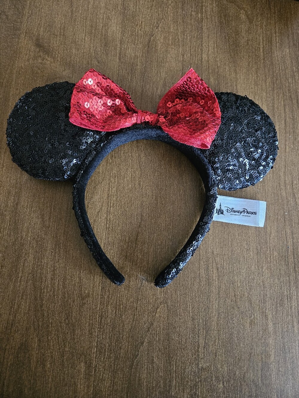 Disney Parks sequin Minnie ears, Black and red